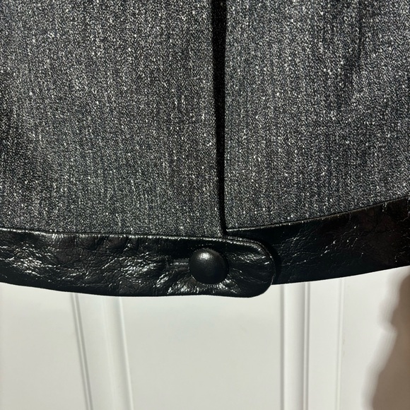 NWT Worthington Grey Tweed Cropped Jacket w/Patent Leather Trim, Size XL - Picture 3 of 10